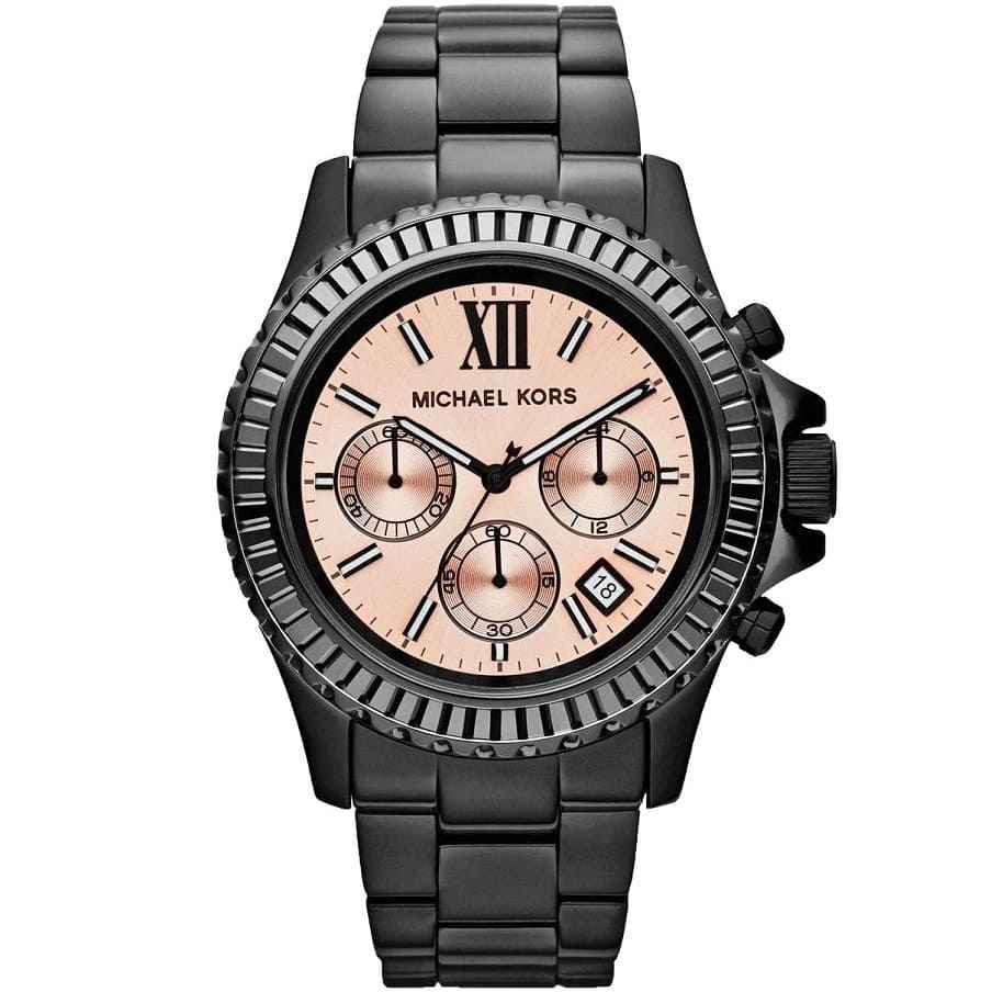 Michael Kors Everest MK5872 Women's Rose Gold & Black Stainless Steel Chronograph Watch