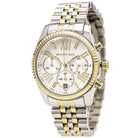 Michael Kors Lexington MK5955 Women's Silver & Gold Stainless Steel Chronograph Watch