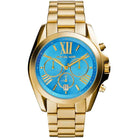 Michael Kors Bradshaw MK5975 Women's Blue Gold Stainless Steel Chronograph Watch