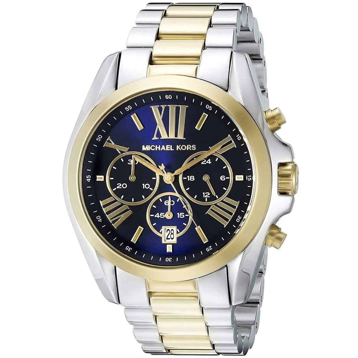 Michael Kors Bradshaw MK5976 Women's Blue Two-Tone Stainless Steel Chronograph Watch