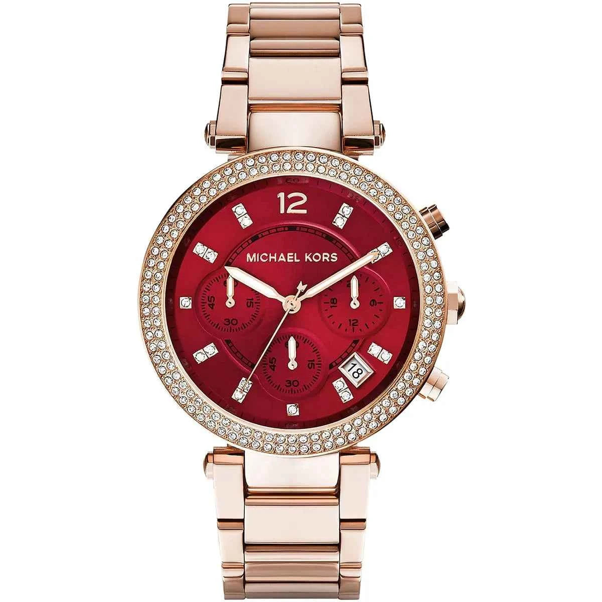 Michael Kors Parker MK6106 Women's Rose Gold Stainless Steel Chronograph Watch