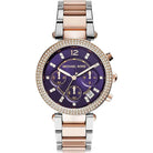 Michael Kors Parker MK6108 Women's Silver & Rose Gold Stainless Steel Chronograph Watch