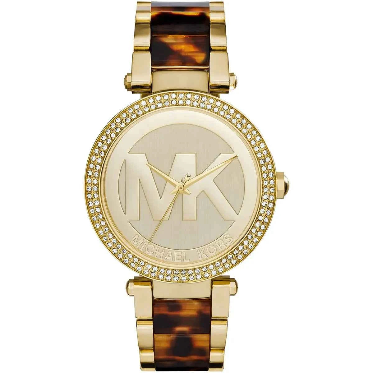 Michael Kors Parker MK6109 Women's Gold & Brown Multi-Strap Watch