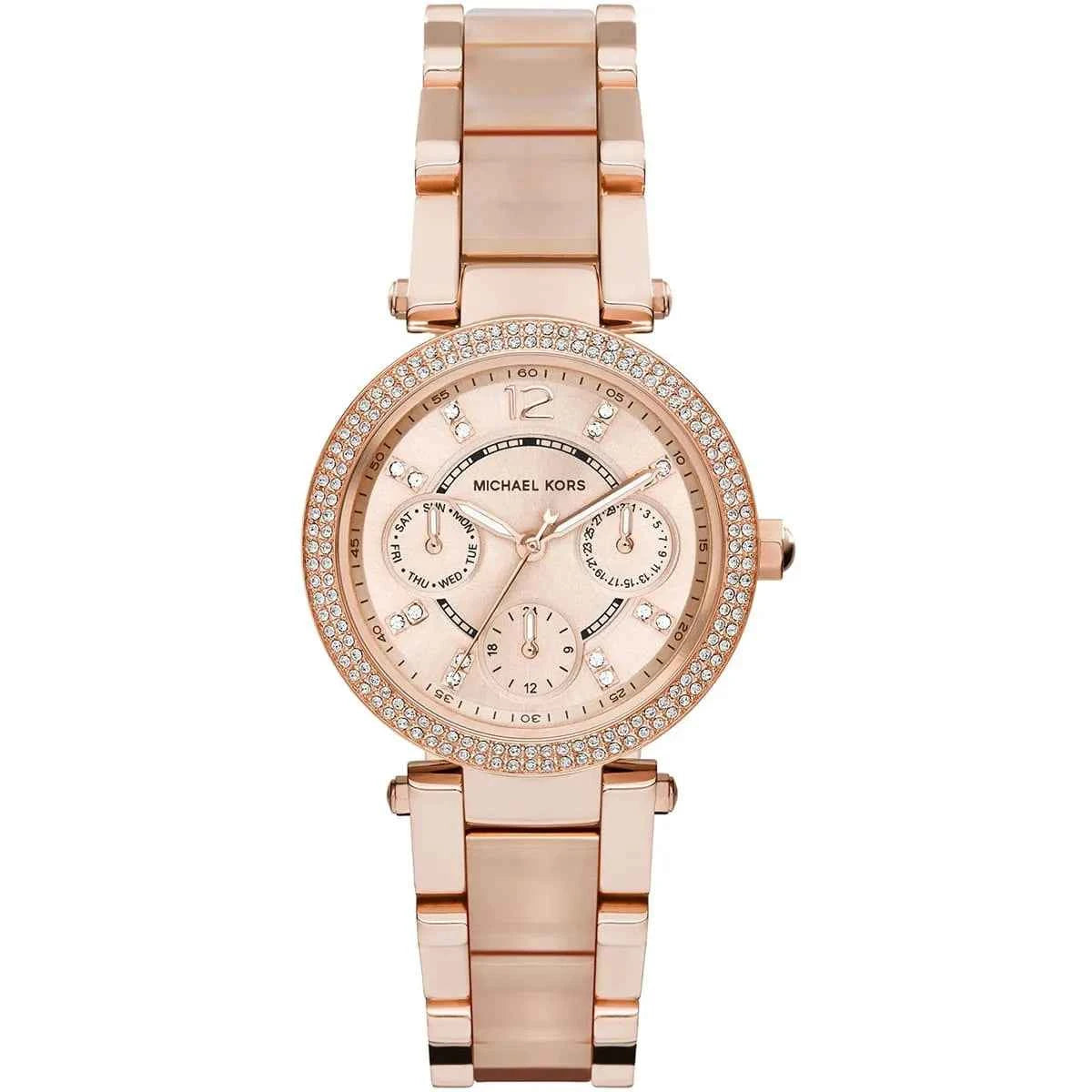 Michael Kors Parker MK6110 Women's Rose Gold Multi-Strap Watch