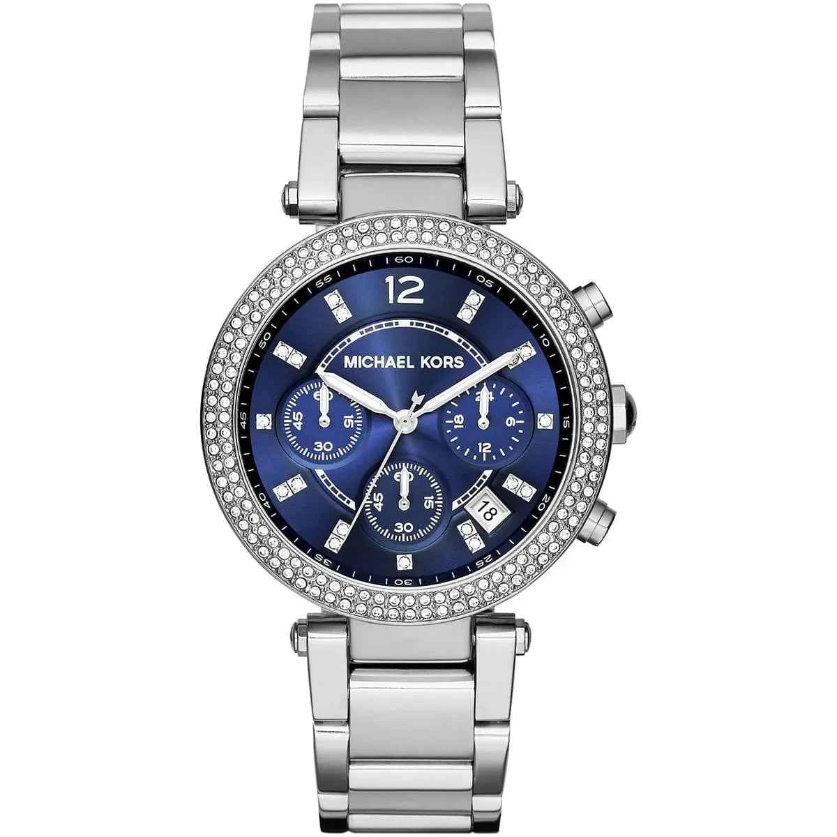 Michael Kors Parker MK6117 Women's Blue Stainless Steel Chronograph Watch