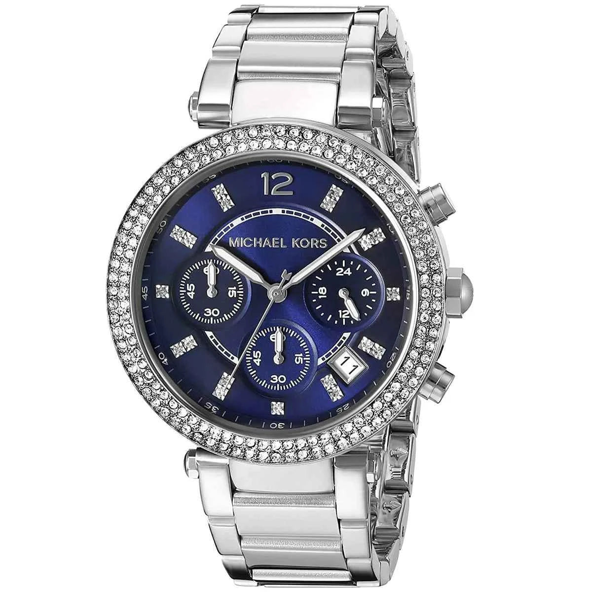 Michael Kors Parker MK6117 Women's Blue Stainless Steel Chronograph Watch