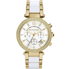 Michael Kors Parker MK6119 Women's Gold & White Stainless Steel Chronograph Watch