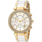 Michael Kors Parker MK6119 Women's Gold & White Stainless Steel Chronograph Watch