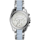 Michael Kors Blair MK6137 Women's Silver & Blue Multi-Strap Chronograph Watch