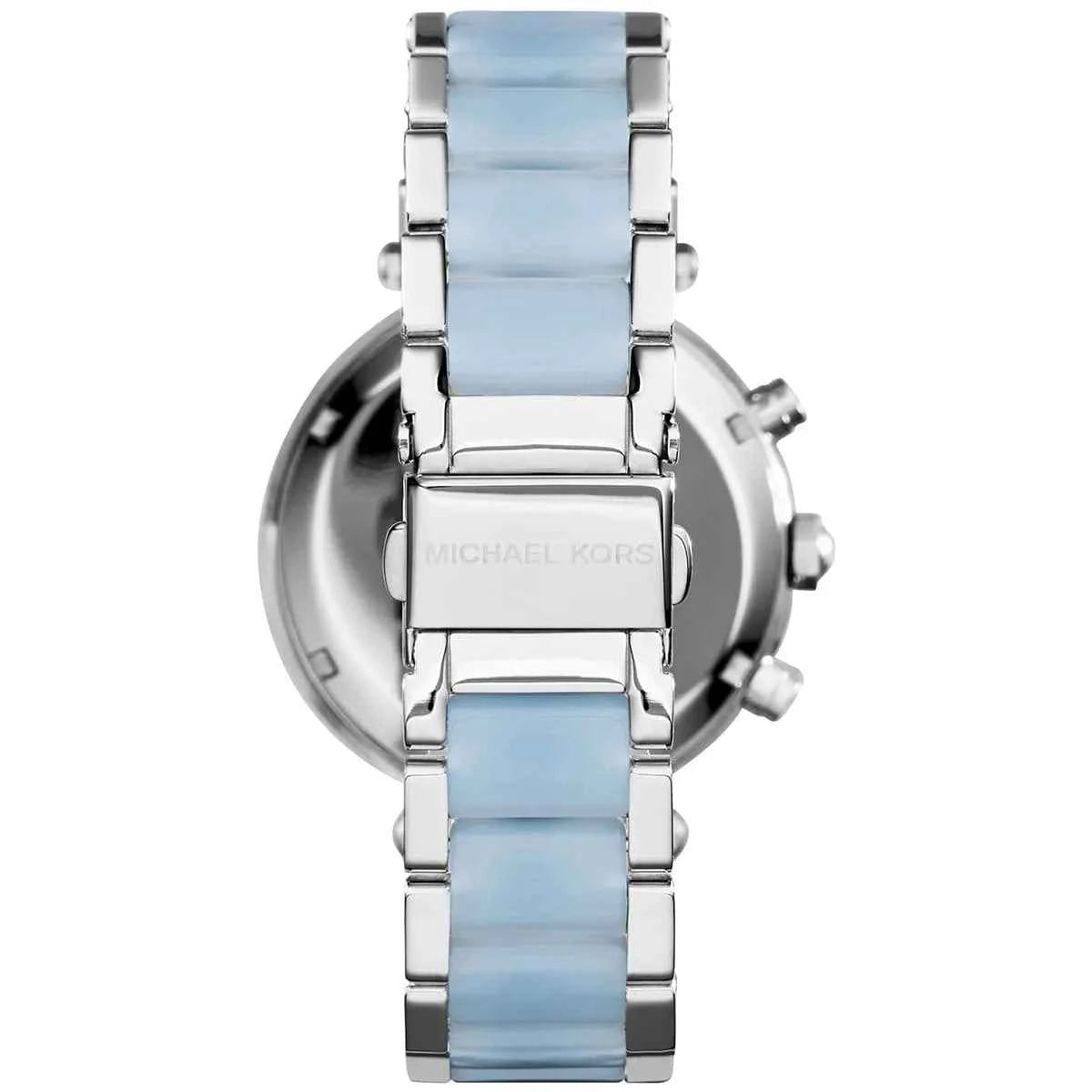 Michael Kors Parker MK6138 Women's Silver & Blue Multi-Strap Chronograph Watch