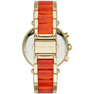Michael Kors Parker MK6139 Women's Gold Dial Orange & Gold Chronograph Watch