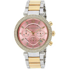 Michael Kors Parker MK6140 Women's Pink Dial Two-Tone Chronograph Watch