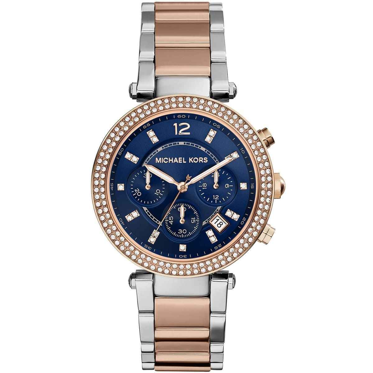 Michael Kors Parker MK6141 Women's Blue Dial Two-Tone Chronograph Watch