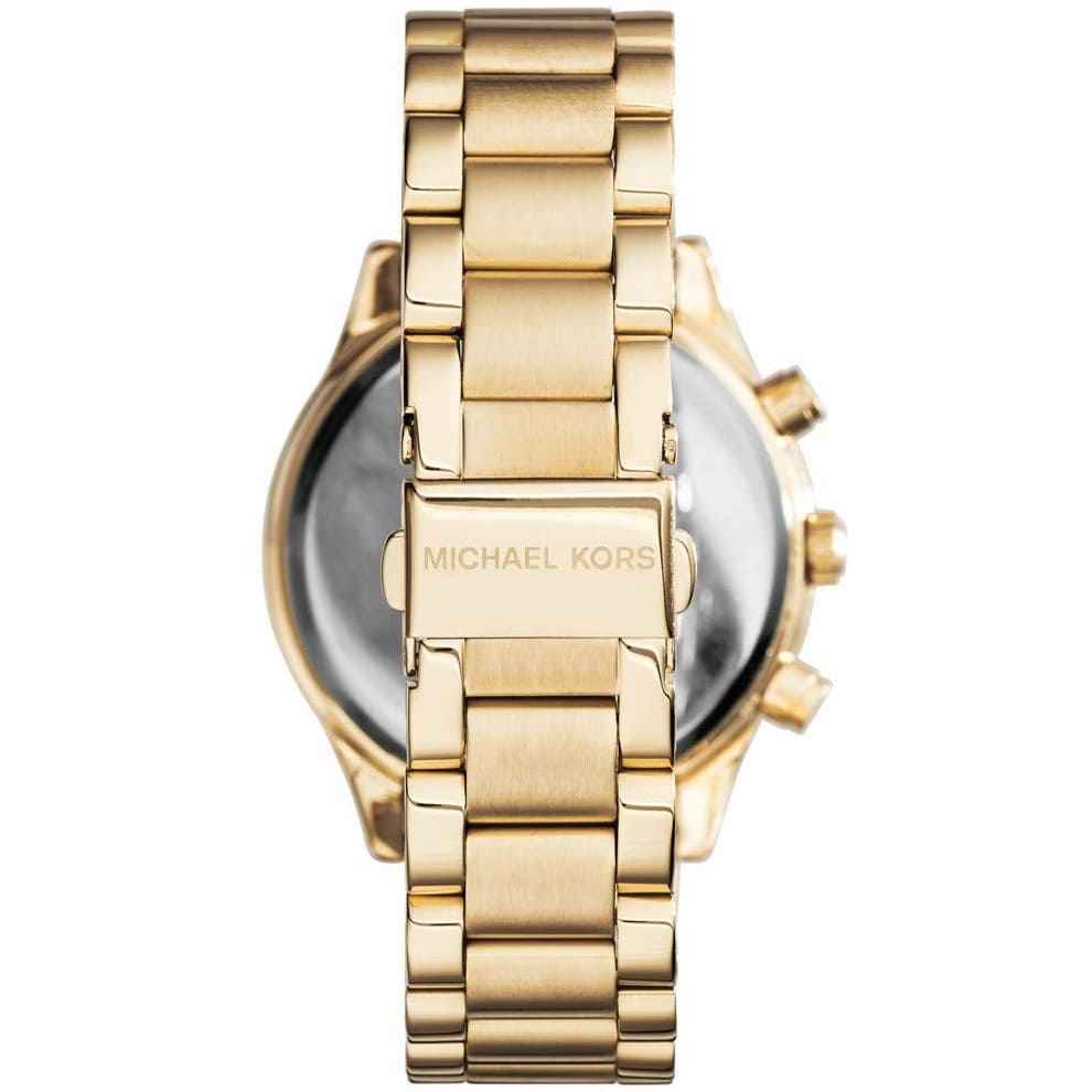 Michael Kors Brinkley MK6187 Women's Gold Dial Gold-Tone Chronograph Watch