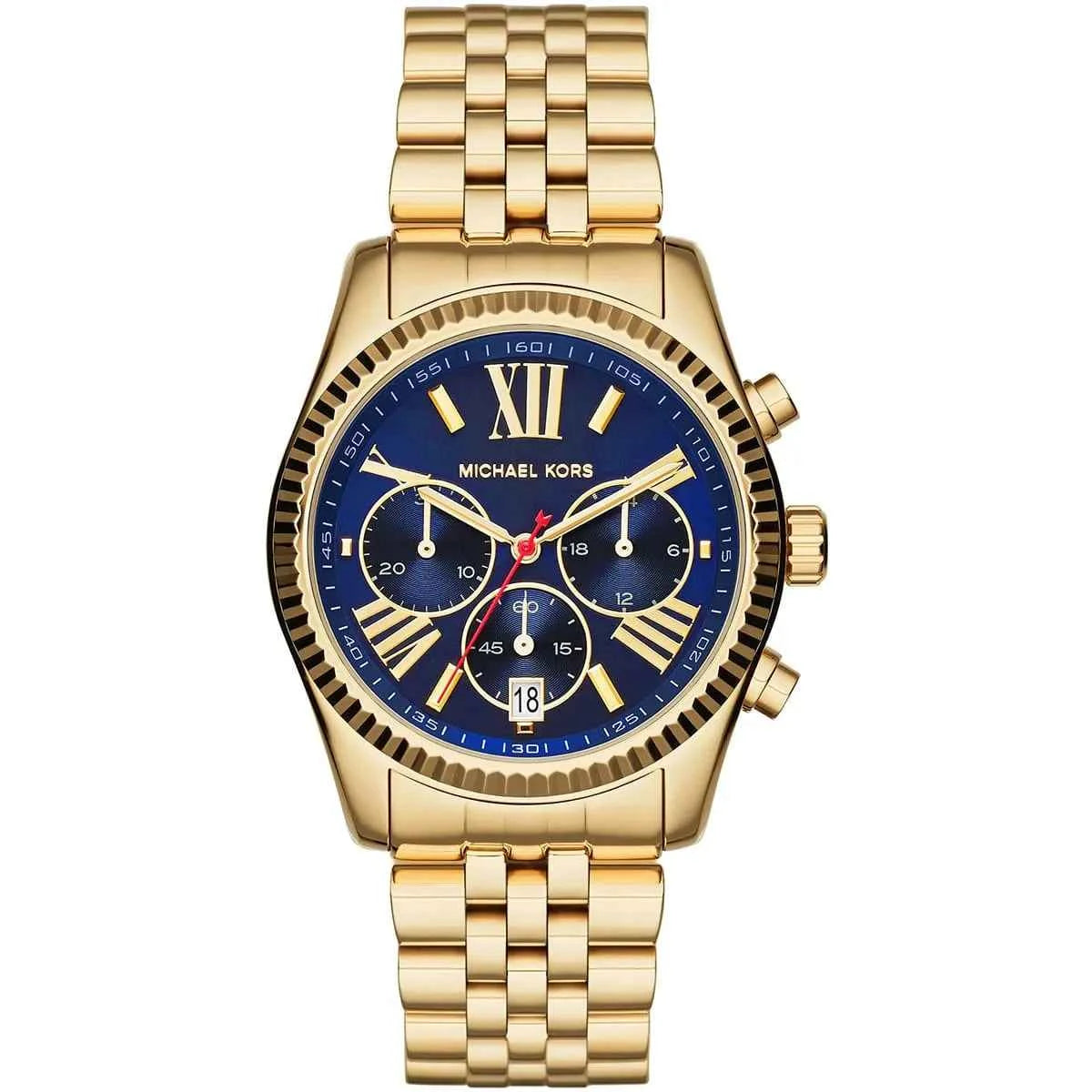 Michael Kors Lexington MK6206 Women's Blue Dial Gold-Tone Chronograph Watch