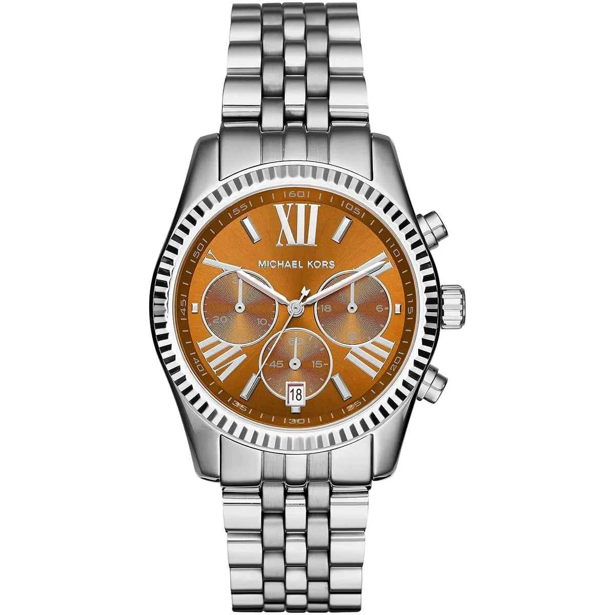 Michael Kors Lexington MK6221 Women's Brown Dial Stainless Steel Chronograph Watch