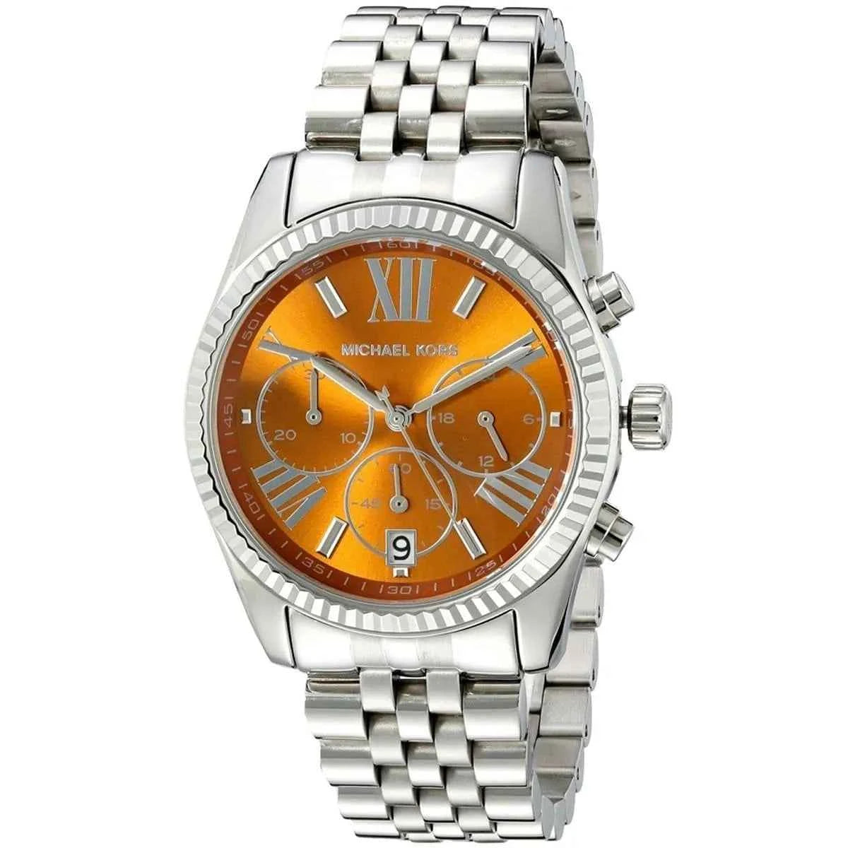 Michael Kors Lexington MK6221 Women's Brown Dial Stainless Steel Chronograph Watch