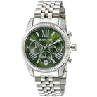 Michael Kors Lexington MK6222 Women's Green Dial Stainless Steel Chronograph Watch