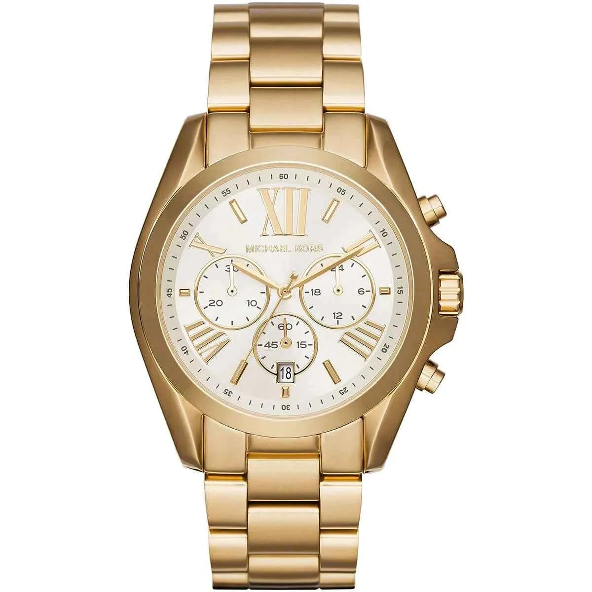 Michael Kors Bradshaw MK6266 Women's White Dial Gold-Tone Chronograph Watch