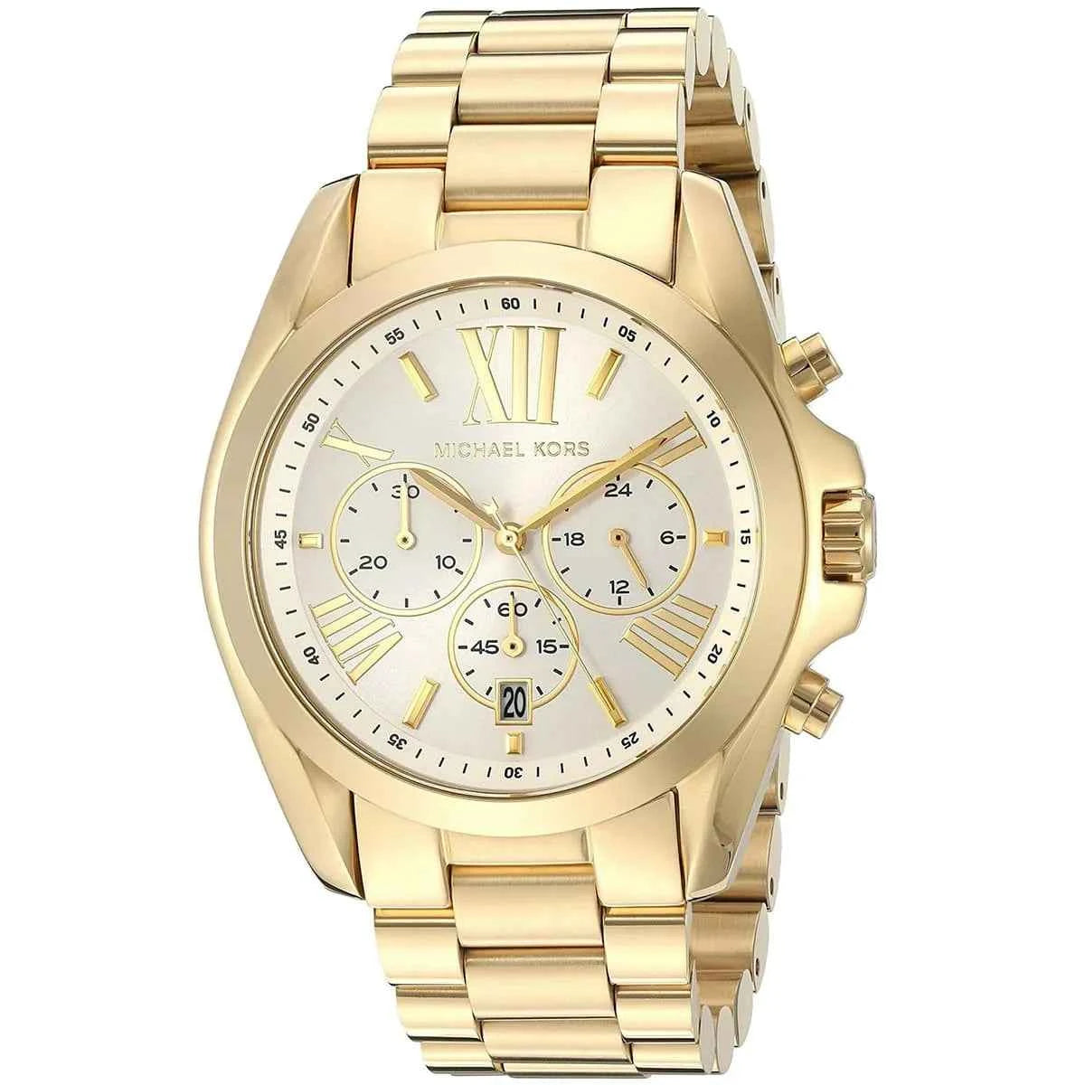Michael Kors Bradshaw MK6266 Women's White Dial Gold-Tone Chronograph Watch