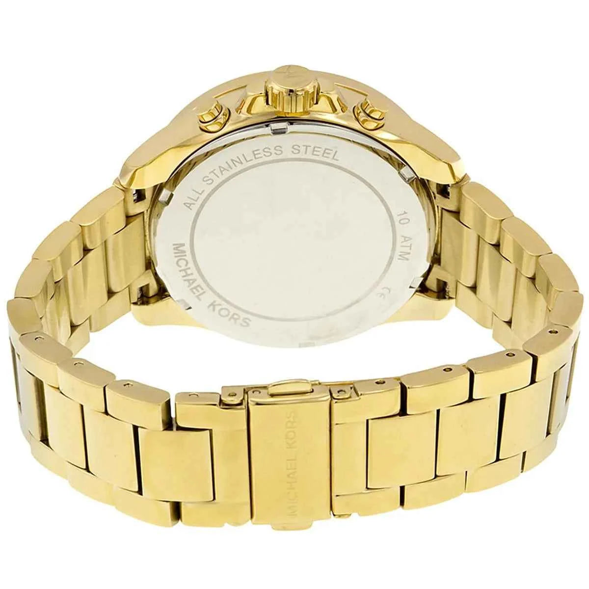 Michael Kors Wren MK6291 Women's Blue Dial Gold-Tone Chronograph Watch
