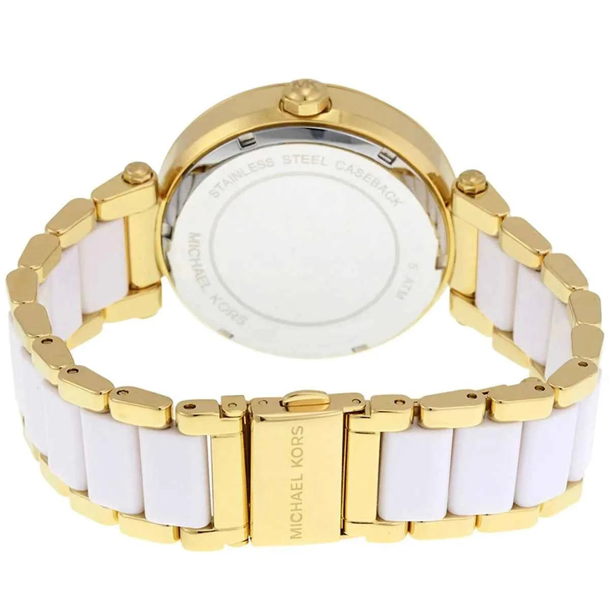 Michael Kors Parker MK6313 Women's Silver Dial Gold & White Bracelet Watch