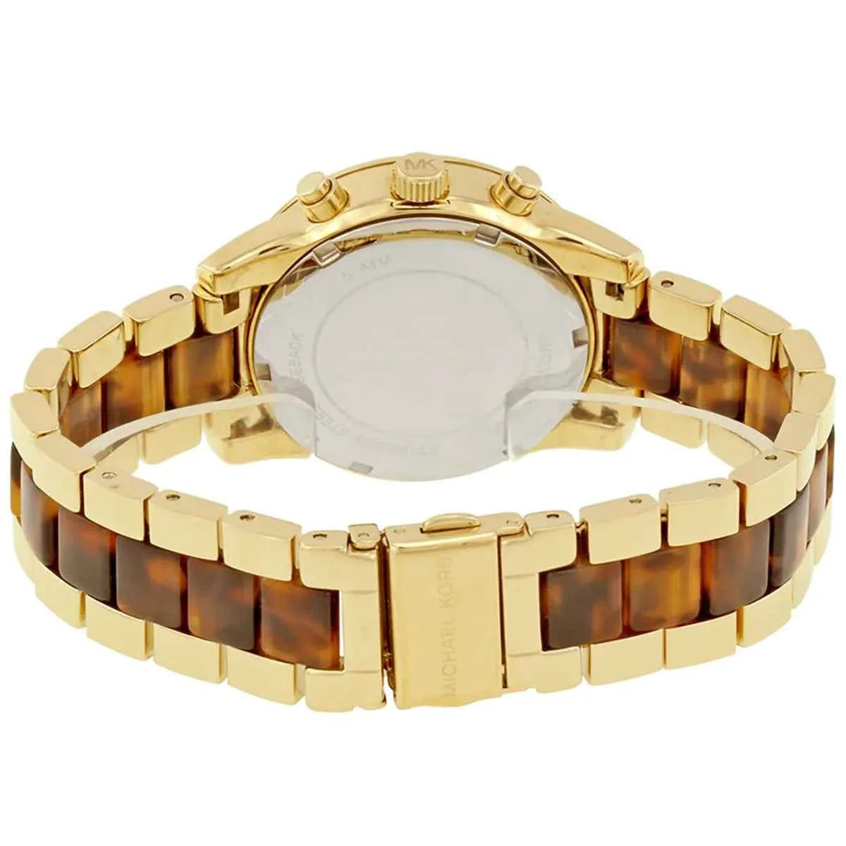 Michael Kors Ritz MK6322 Women's Gold Dial Gold & Brown Chronograph Watch