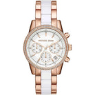 Michael Kors Ritz MK6324 Women's White Dial White & Rose Gold Chronograph Watch
