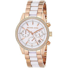 Michael Kors Ritz MK6324 Women's White Dial White & Rose Gold Chronograph Watch