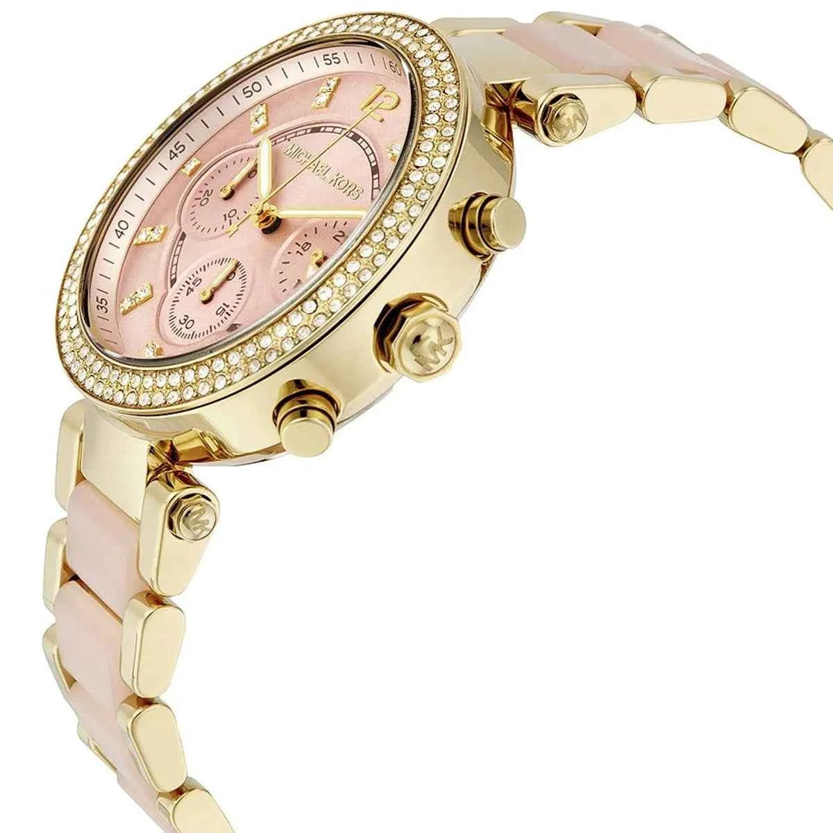 Michael Kors Parker MK6326 Women's Pink Dial Pink & Gold Chronograph Watch