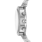 Side profile of Michael Kors Parker MK6354 white and silver chronograph watch