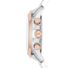 Side profile of Michael Kors Bradshaw MK6389 two-tone chronograph watch