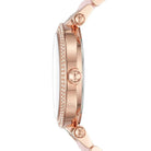 Side profile of Michael Kors Parker MK6402 rose gold women's watch