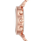 Side profile of Michael Kors Parker MK6417 rose gold chronograph watch