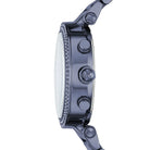 Side profile of Michael Kors Parker MK6418 blue chronograph watch