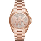 Michael Kors Bradshaw MK6437 women's rose gold dial stainless steel watch front view