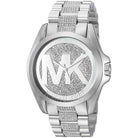 Close-up view of Michael Kors MK6486 silver analog dial
