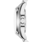Side view of Michael Kors Bradshaw MK6486 silver stainless steel bracelet watch