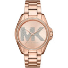 Front view of Michael Kors Bradshaw MK6556 women's rose gold watch