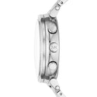 Side view of Michael Kors Sofie MK6575 silver stainless steel bracelet watch