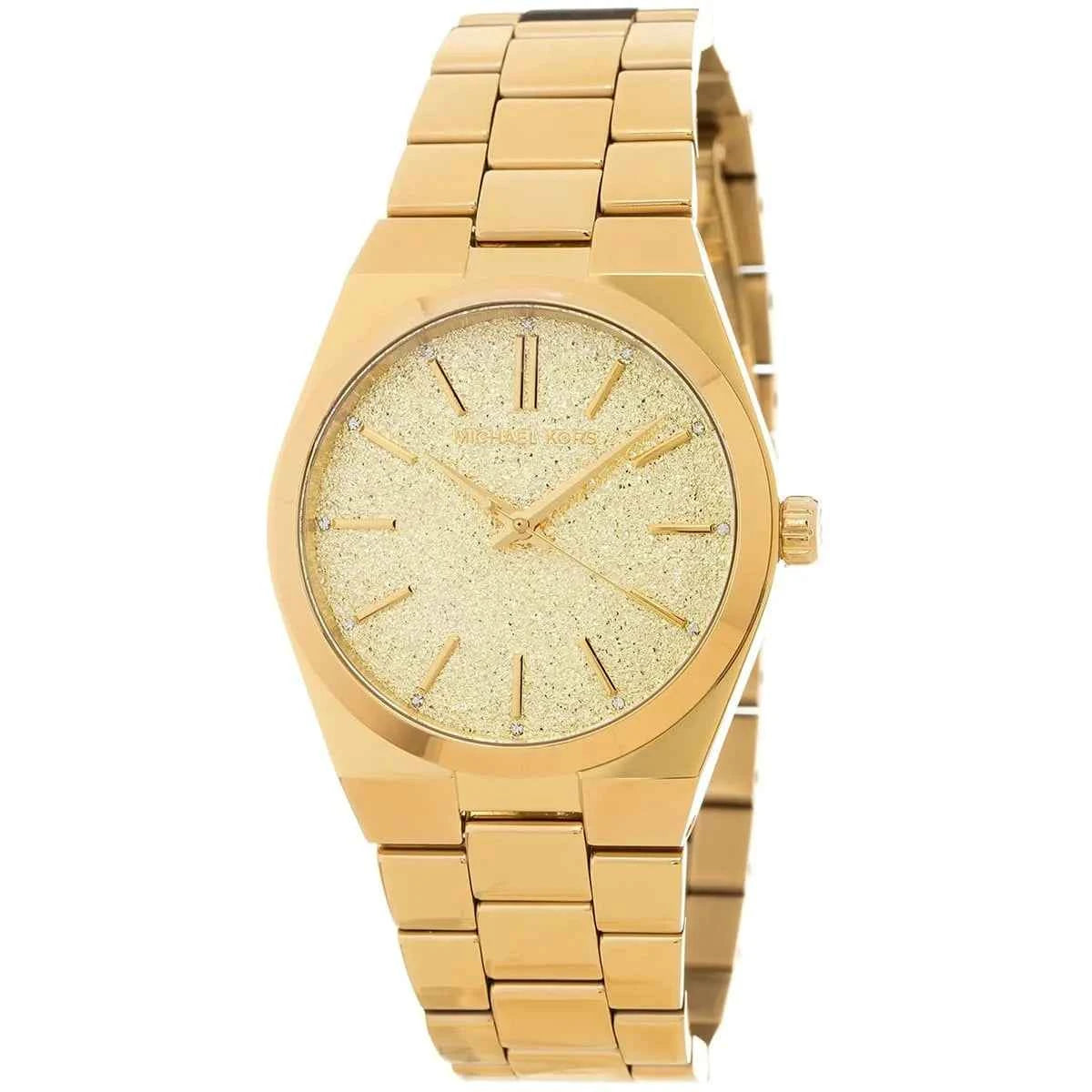 Close-up view of Michael Kors MK6623 gold analog dial
