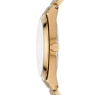 Side view of Michael Kors Channing MK6623 gold stainless steel bracelet watch