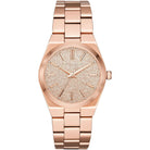 Front view of Michael Kors Channing MK6624 women's rose gold watch