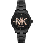 Michael Kors Runway MK6683 women's black stainless steel watch front view