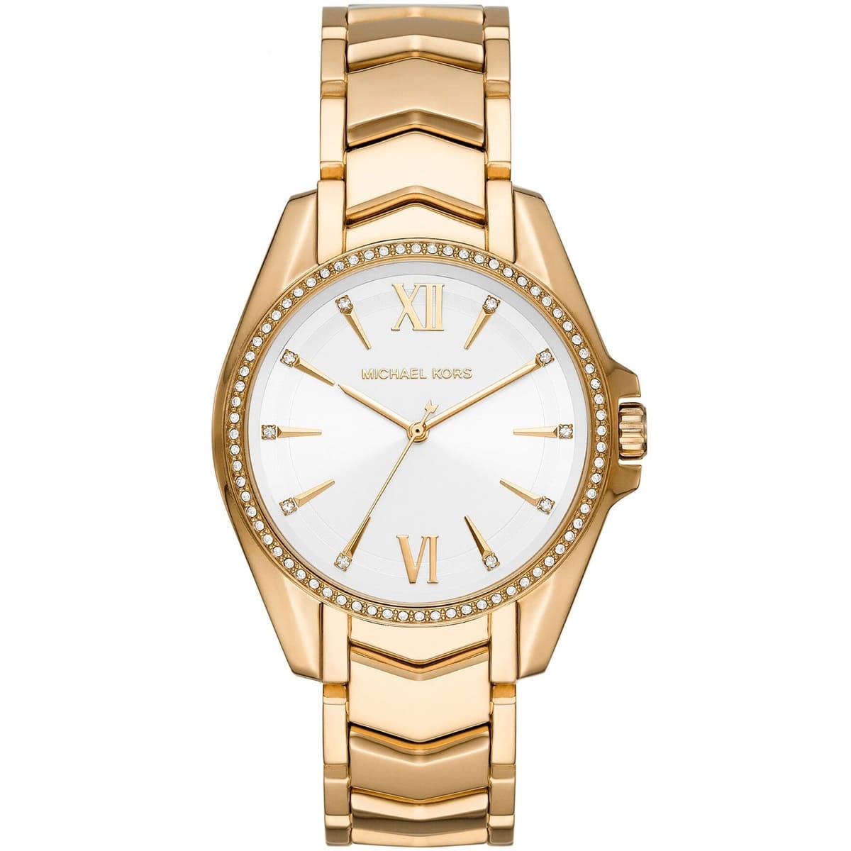 Michael Kors Whitney MK6693 women's gold stainless steel watch front view