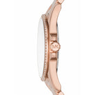 Side profile of Michael Kors Whitney MK6694 rose gold stainless steel bracelet watch
