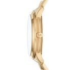 Side profile of Michael Kors Runway MK6714 gold women's watch