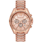 Michael Kors Whitney MK6730 women's rose gold chronograph dial stainless steel watch front view
