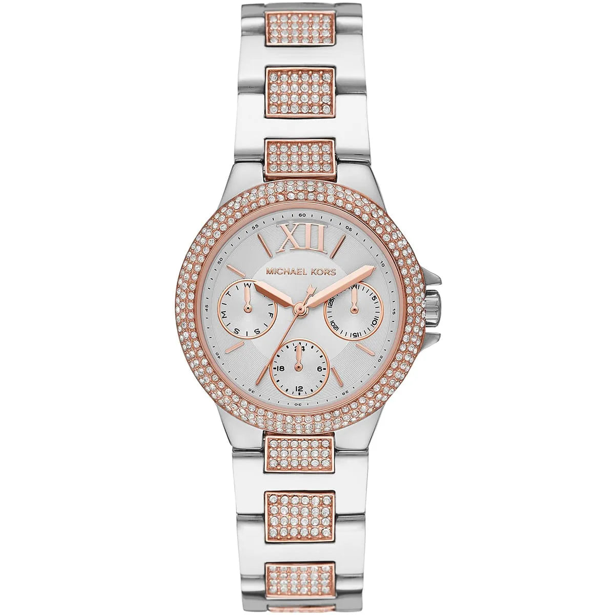 Michael Kors Camille MK6846 women's silver dial two-tone stainless steel watch front view