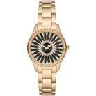 Michael Kors Layton MK6892 women's black dial gold stainless steel watch front view